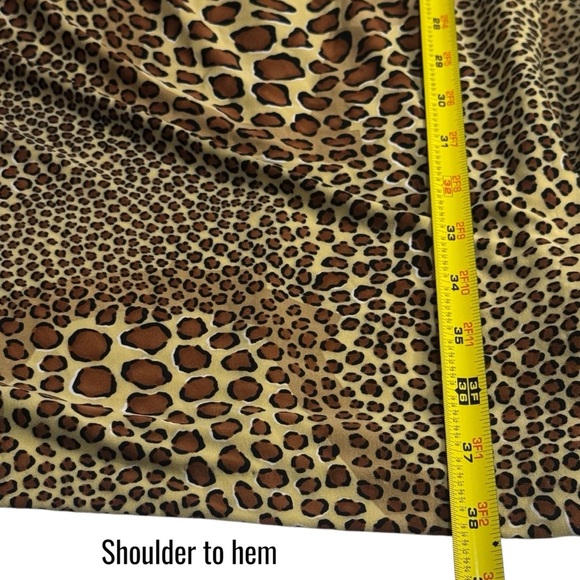 Norma Kamali Leopard Animal Print Side Ruched Midi Dress Jersey Comfort XXL - Picture 12 of 12